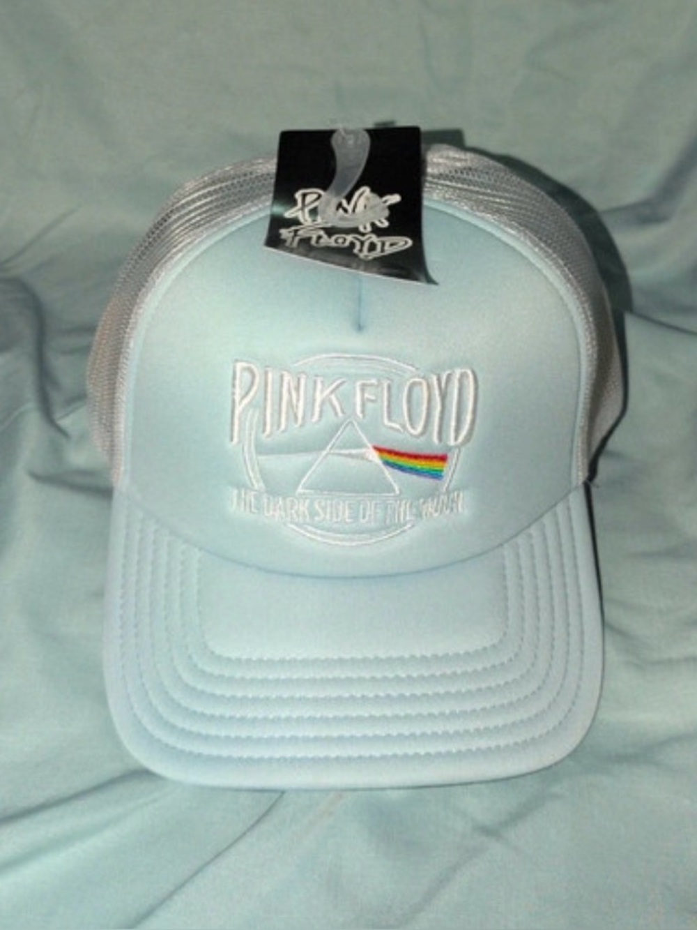 NWT-Pink Floyd Light pink Trucker Hat - Logo Design dark side of the Moon